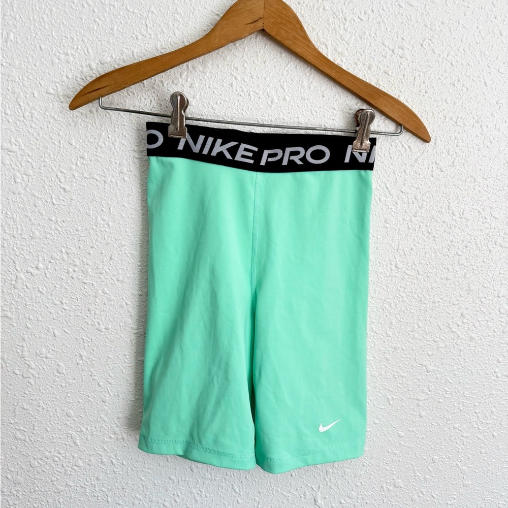 Nike pro seafoam green spandex shorts 7” XS